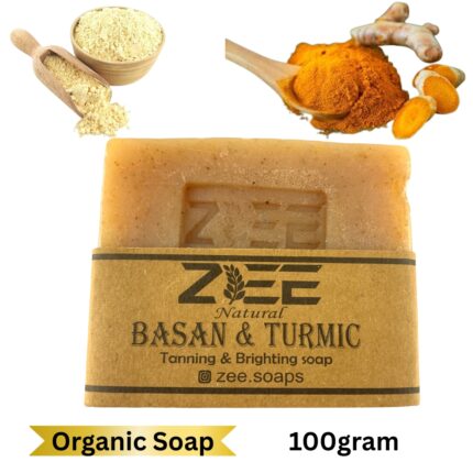 Basan & Turmeric Organic Herbal Soap by Zee Naturals 100g – Skin Brightening, Anti-Acne & Natural Glow Bar